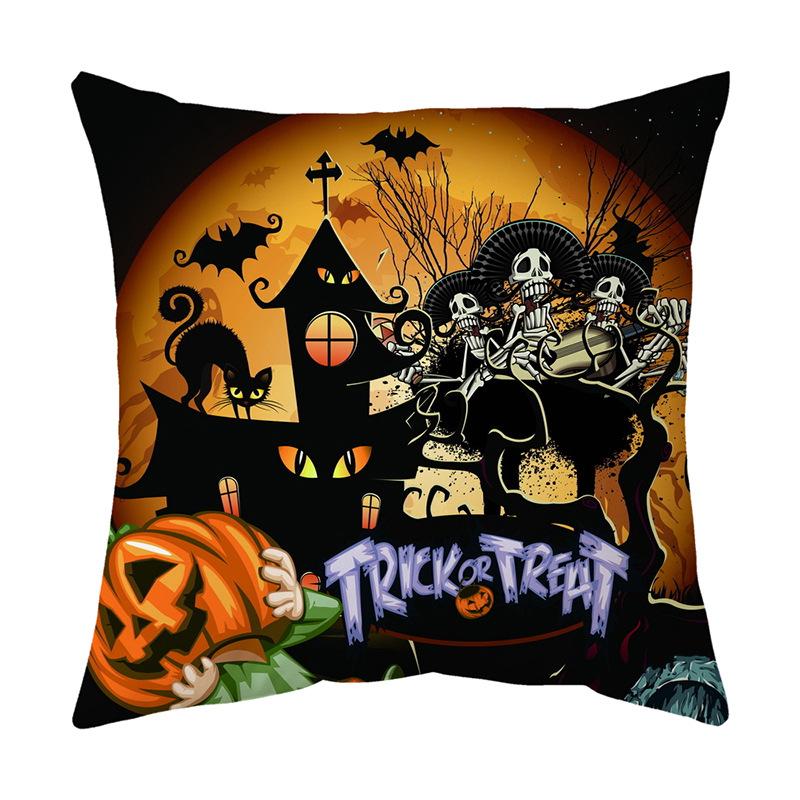 Halloween Series Pumpkin Cushion Pillow Cover Printed Pillow Cover Cushion Cover Holiday Gift