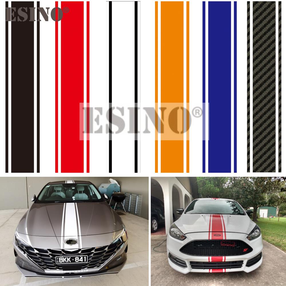 Hot Selling New Styling Stripe Car Hood Covers Vinyl Sports Decal Head Decorative Sticker Car Accessories 24 Cm X 120 Cm