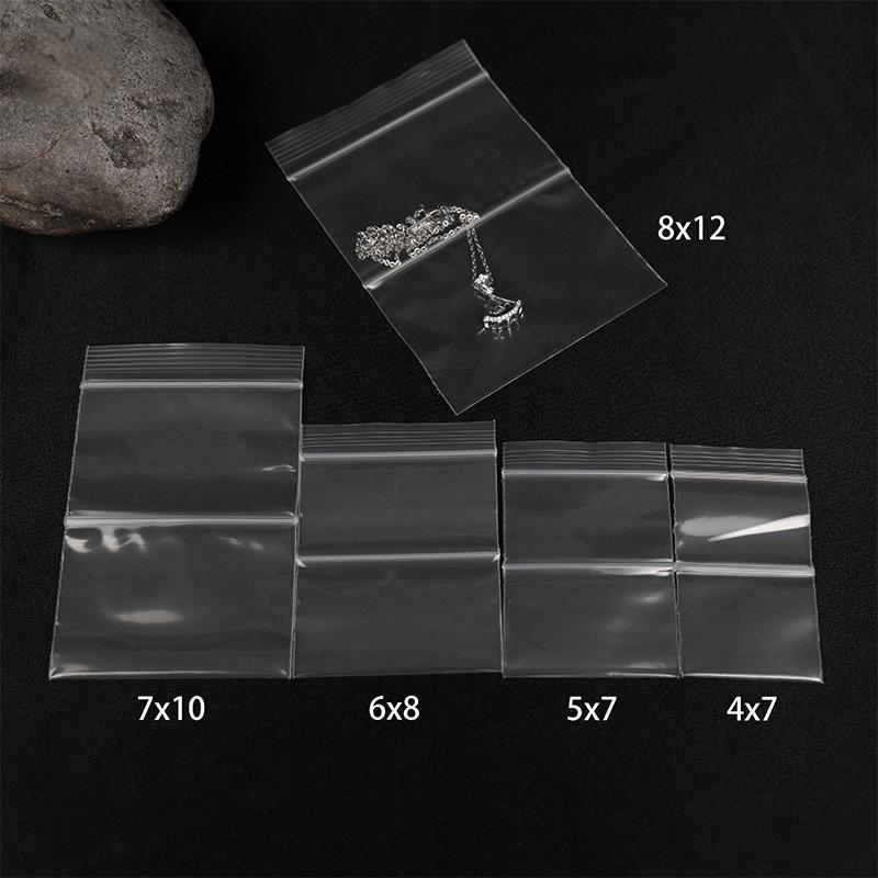 Double-Chamber Transparent Ziplock Bags, Pack of 200, Perfect for Storing Jewelry & Decorative Items