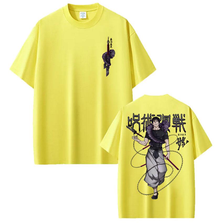Heta Anime Jujutsu Kaisen Fushiguro Toji Grafiska T-shirts Herr Kvinnor Harajuku Vintage T-shirt Överdimensionerad Bomull Casual Kortärmad