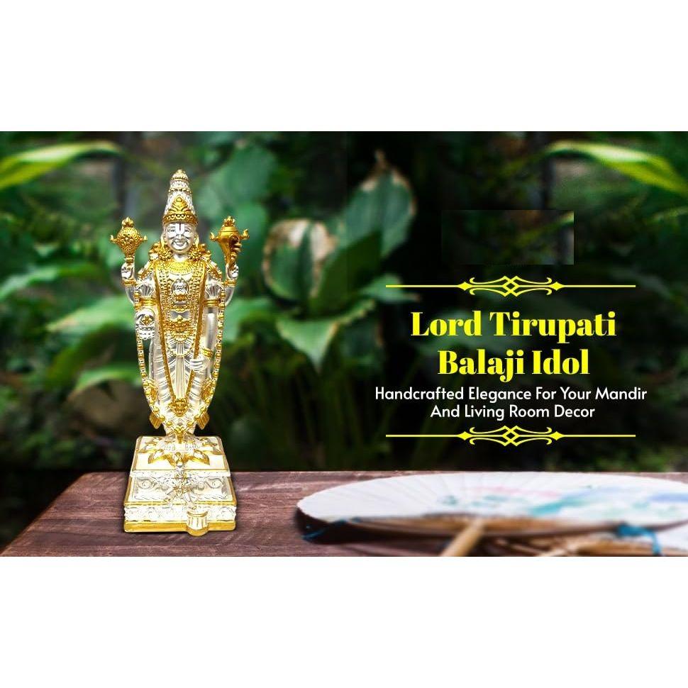 Lord Tirupati Balaji Idol with Garuda Murti for Mandir Pooja Room Lord Vishnu Shree Venkateswara Swamy Statue God Balaji Home Decor