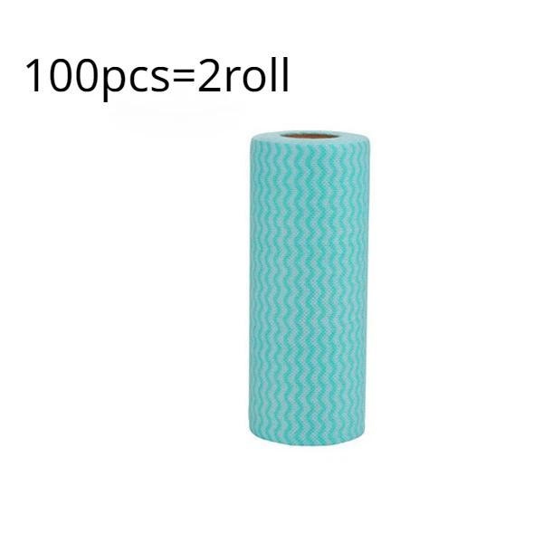 

2 рулона 100 шт. Экологически чистые одноразовые салфетки для мытья посуды, нетканые салфетки для мытья посуды, тряпки с точкой разрыва без масла для кухни