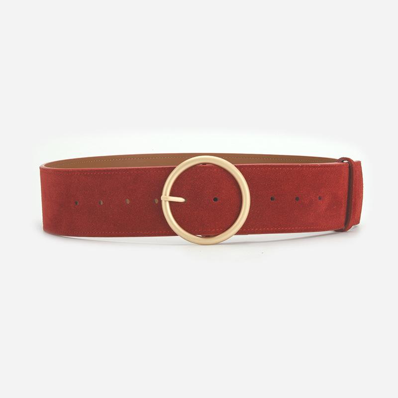 

Round Buckle Belt Women S Jeans Belt Personalized Belt 105*5.8cm красный