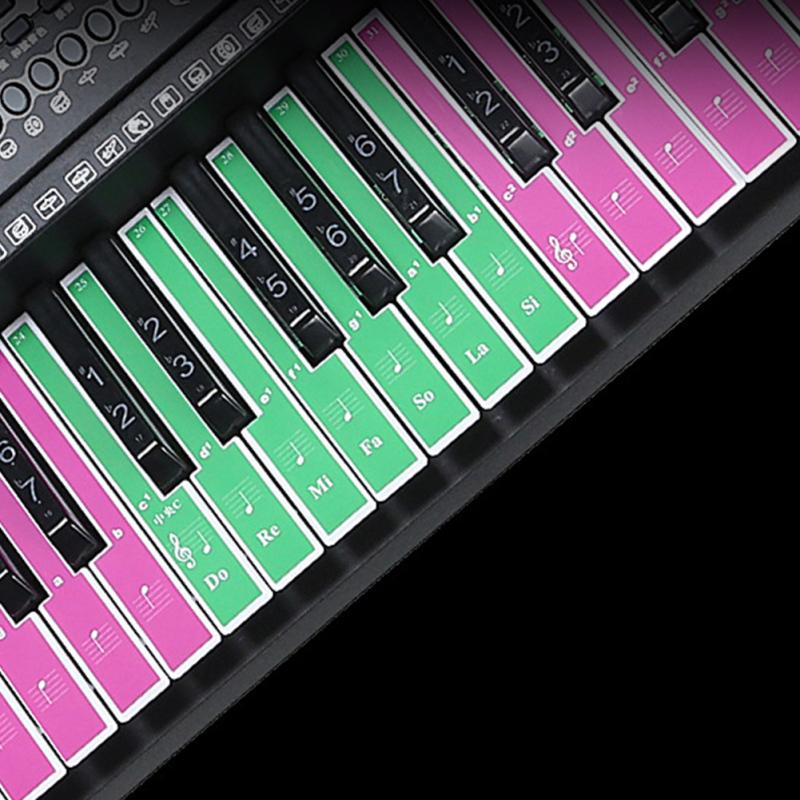 61 Klawiszy Klawiatura Pianina Naklejki z Nazwami Dźwięków Naklejki na Klawiaturę Pianina Naklejka Muzyczna Etykieta Nuta