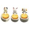 Candle Holder Cartoon Dog Cat Design Hand-Painted Art Resin Construction Candlestick Candle Accessory