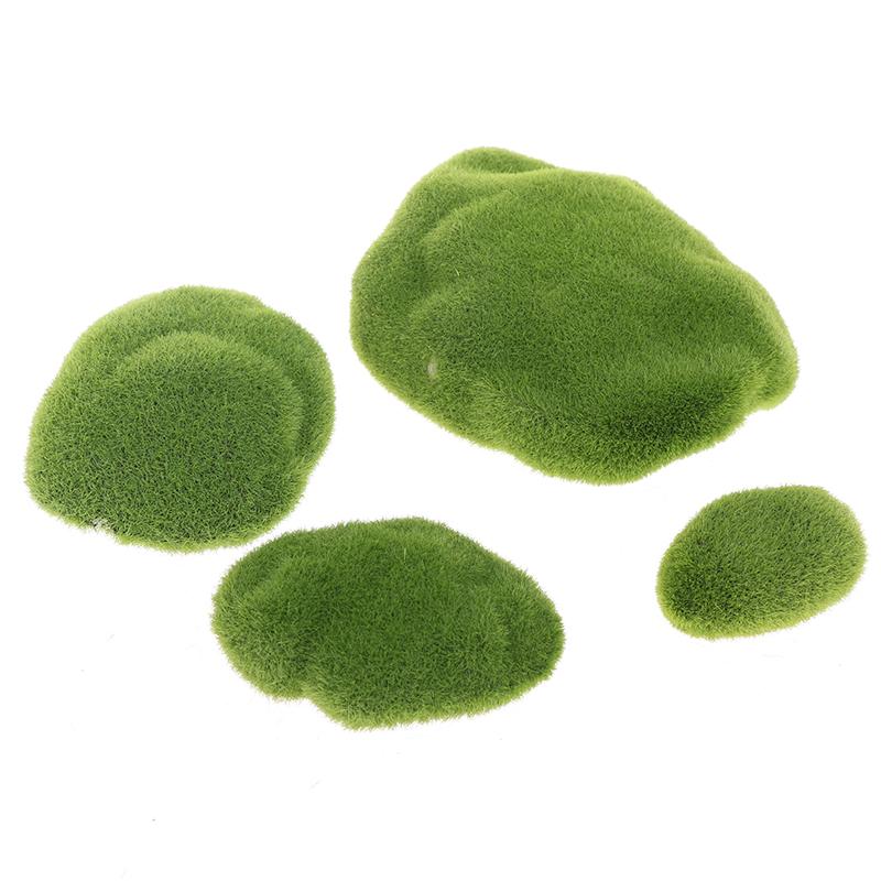 4Pcs Micro Landscape Artificial Moss Stone Fairy Garden Bonsai Fake Moss Decor