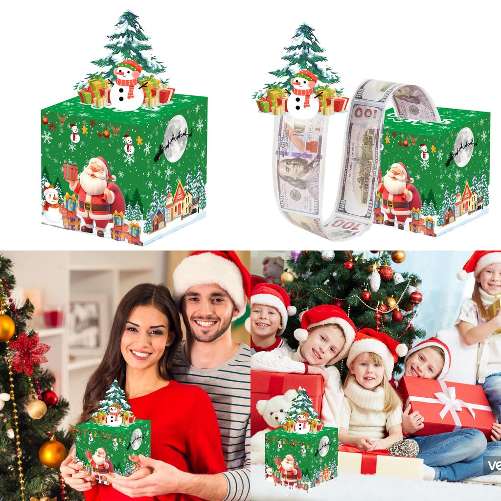 Decor Holiday Snowman Pattern Gift Box For Christmas Events And Gifting Festive