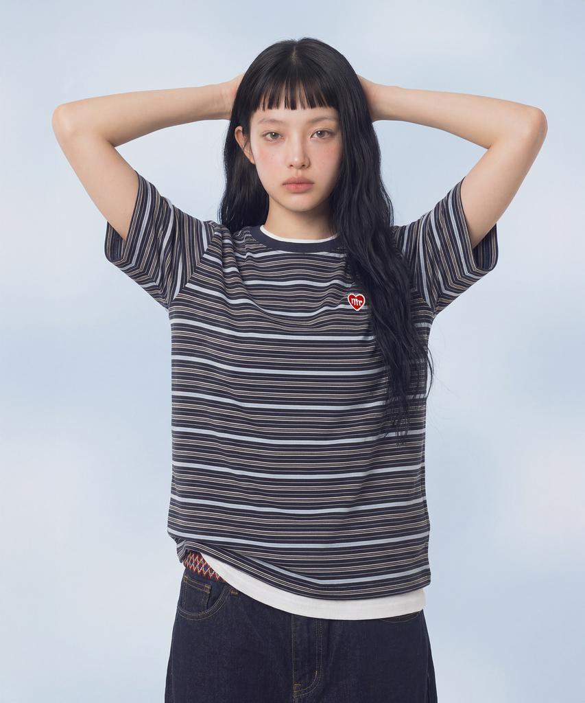 Maseumaluljeueopaeleol Daily Cotton Stripe T-Shirt_Navy