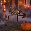 Skeleton Rock Trio Metal Wind Spinner Halloween Spinner, Handmade Kinetic Garden Sculpture Whimsical Outdoor Decor for Yard Lawn Decor, Unique Musical