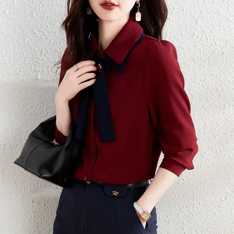 Shirts for Women Spring Autumn Winter New Style Fashion High-end Tops Simple Versatile Long-sleeved