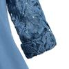 Women Ladies Large Size Button Lace Turn Down Collar Long Sleeve Shirt Blous