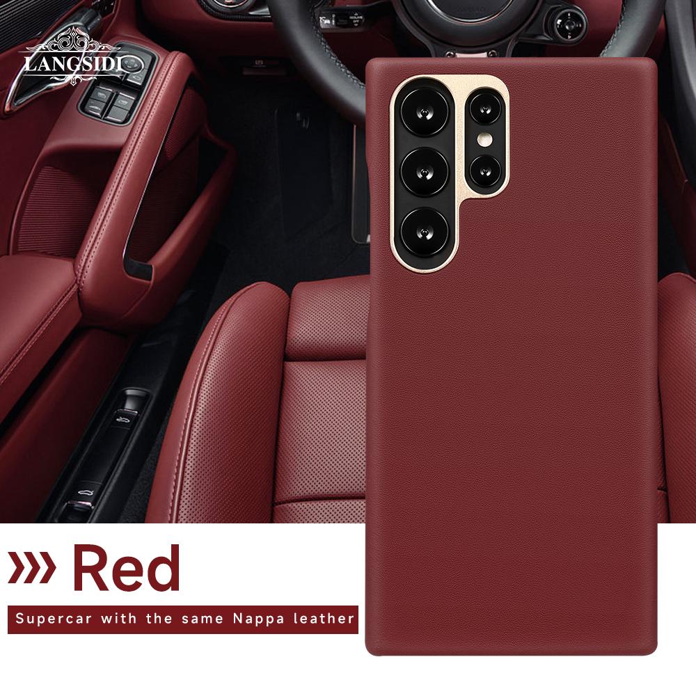 

Оригинальный чехол из коровьей кожи Magsafe для Samsung Galaxy S24 S23 Ultra S24 Plus S 24 23 Магнитная задняя крышка с металлической рамкой For Galaxy S23