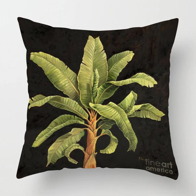 Home Decor Tropical Palm Tree Pattern Pillow Covers Pattern Cushion Cover Suitable for Sofa Bedroom Car Pillow Cover