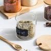 Kitchen Glass Condiment Jars Set Clear Spice Salt Container with Tray Coffee Beans Organizer Bottle Dust-Proof Seasoning Bottle