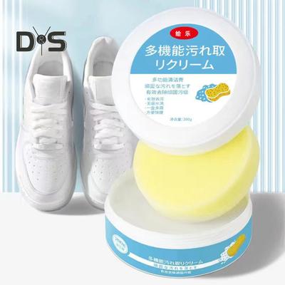 Shoe Cleaning Cream with Sponge Eraser Multifunctional Stain Removal Paste Deep Clean Stain Remover Cream with Brush