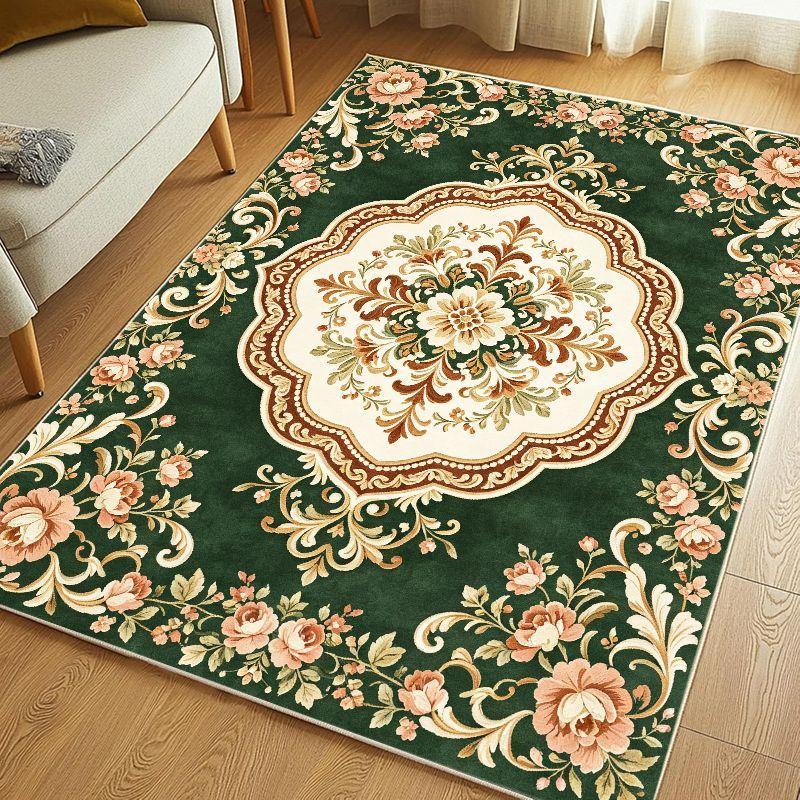 Retro French Countryside Area Rug Waterproof Non Slip Floor Carpet for Living Room Bedroom Study Home Decor