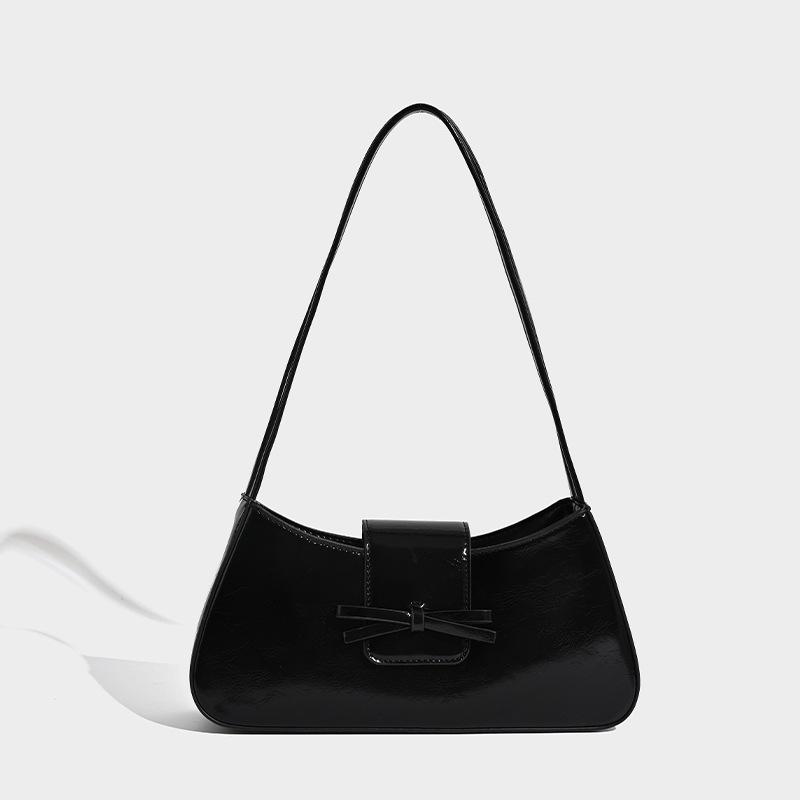 Rote Mode PU Stil Damen Schultertasche Minimalistische Nische Schleife Baguette Unterarmtasche