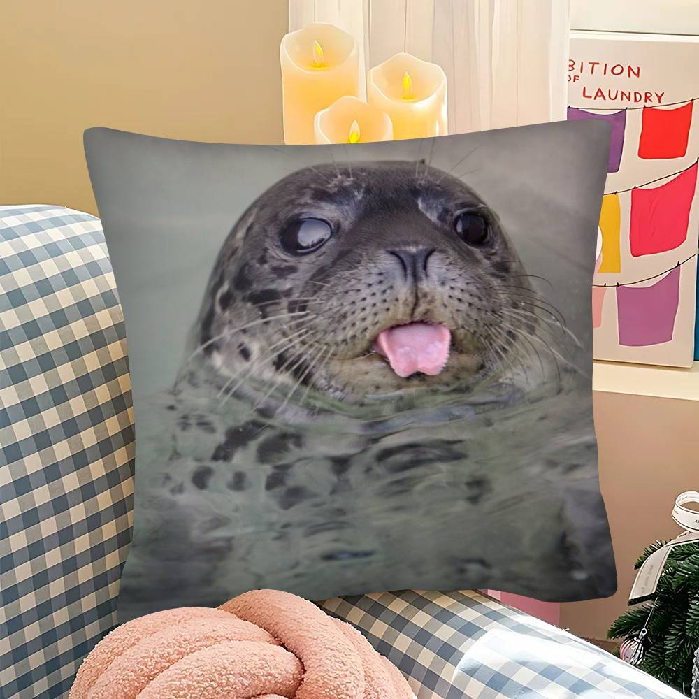 1Pc Seal Sea Cute Pillow Case Fashion Square Pillowcase Bedroom Sofa Room Ins Decoration Leisure