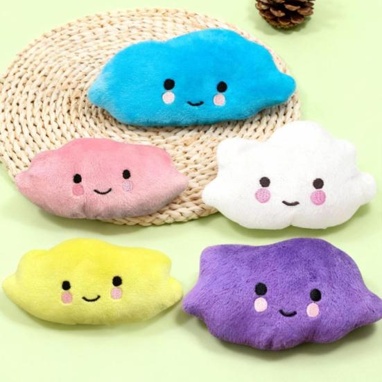 Plush Cloud Dog Toy Squeaky Cute Cloud Dog Chew Toy Soft Puppy Teething Toy for Dogs Solo Entertainment Interactive Play