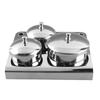3pcs Stainless Steel Nail Art Mini Powder & Liquid Set Cans Storage Box Compact Manicure Tools