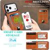 Luxury Business Magnetic Cards Solt Leather Case For iPhone 17 Pro Max 16 Plus 15 14 13 12 kickstand 360 Shockproof RFID Cover