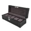 5 Slot Watch Box Watch and Jewelry Case Dust Resistant Watch Storage Organizer for Home Travel Black