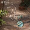 New Color Oil Round Line Wave Earrings Necklace Set Small Fresh Beach Women's Jewelry Set