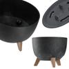 KADAX Flower Pot Planter 29cm Cover + Insert Legs Cork Flower Stand Black