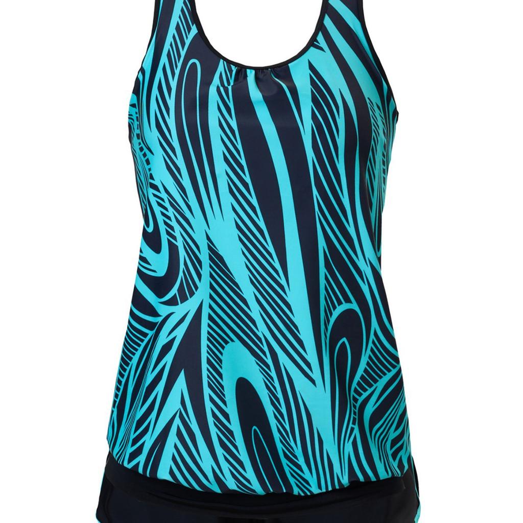 Women's High Waist Cross Back Tankini, Tight Quick Dry 2 Piece Swimsuit with Boyshorts