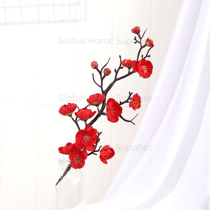 

Plum Blossom No Pot Artificial Flower Plant Small Flowers Simulated Tree Ornaments Wedding Home Hotel Office Table Decor Fake