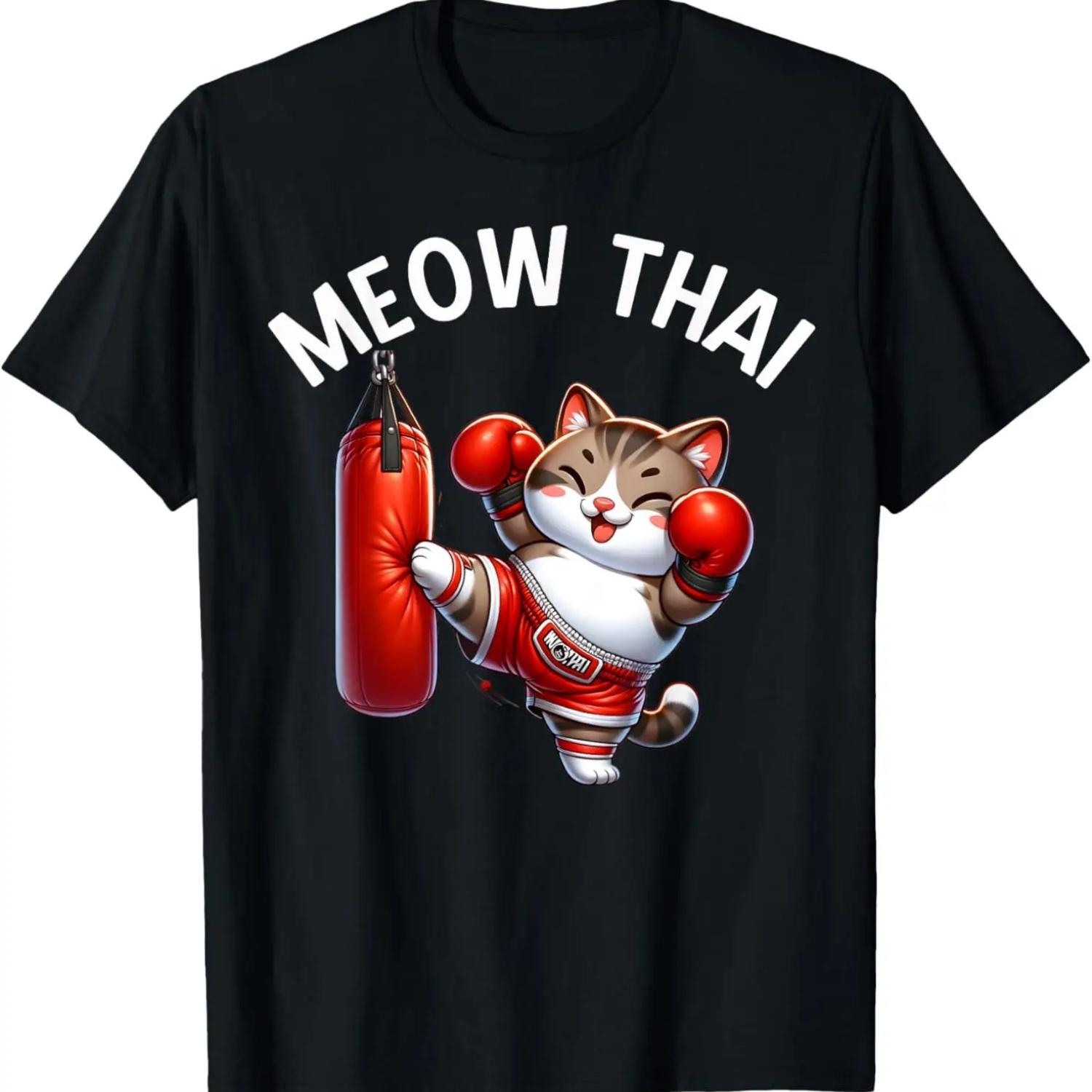 Муай Тай Кошка Мяу Тайский Бокс Я Люблю Таиланд Сувенирная Футболка S