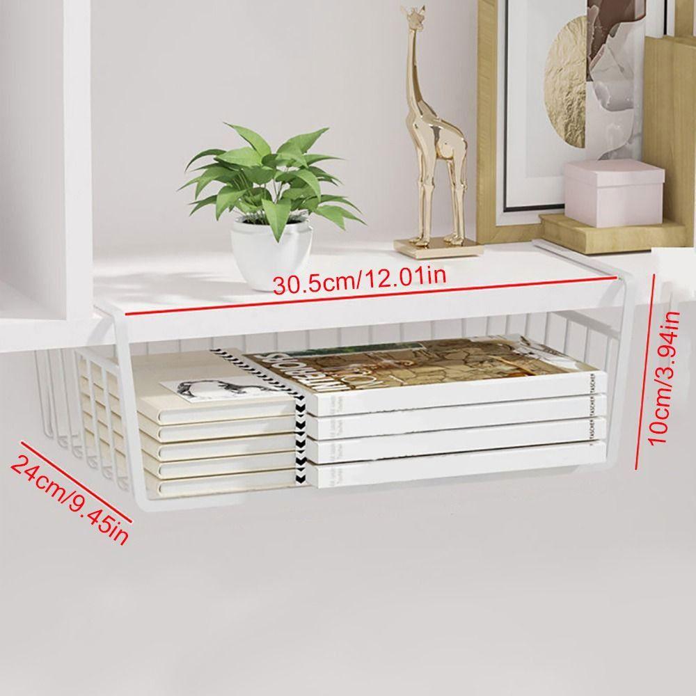 1Pcs Under Table Cabinet Storage Rack Small/Large Hanging Mesh Basket Kitchen Organizer Shelf