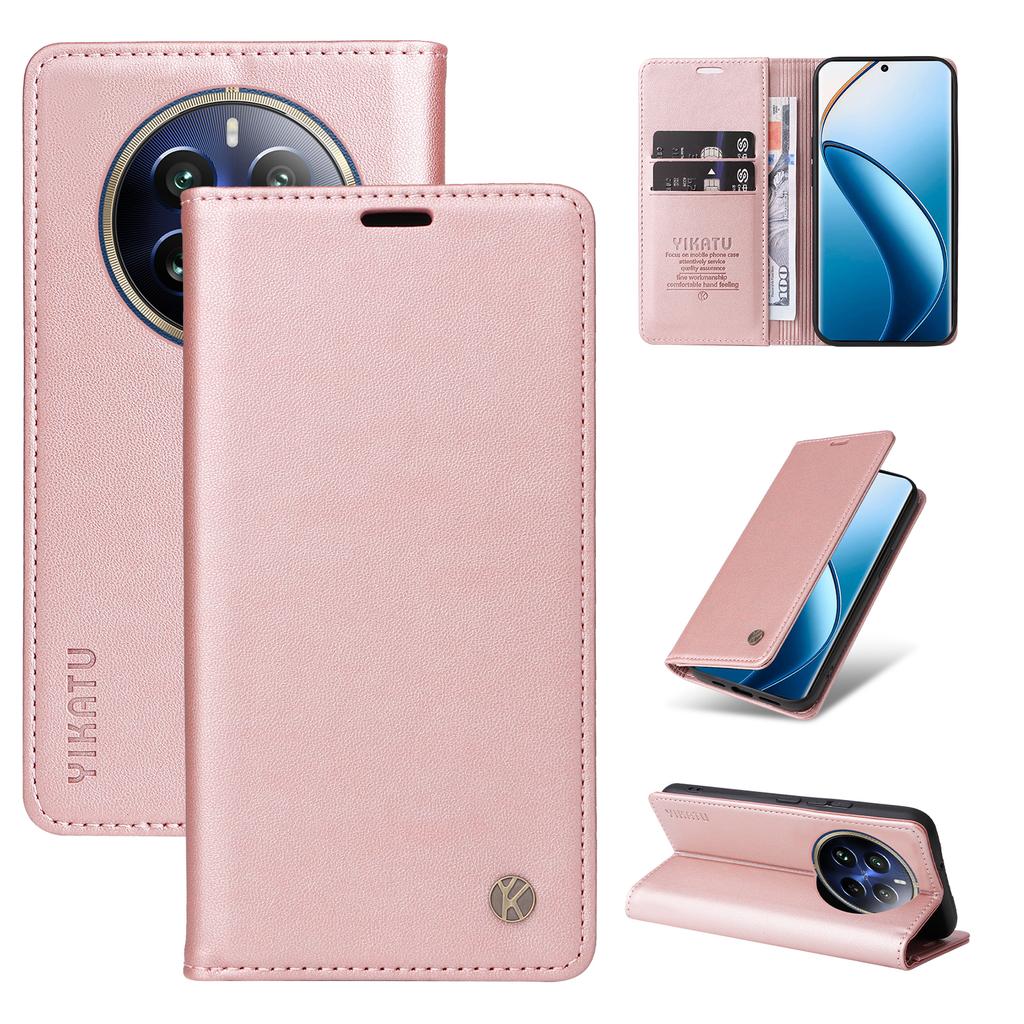 YIKATU YK-001 Für Realme 12 Pro 5G/12 Pro+ 5G Brieftaschenkoffer Leder Folio Klapphandyhülle