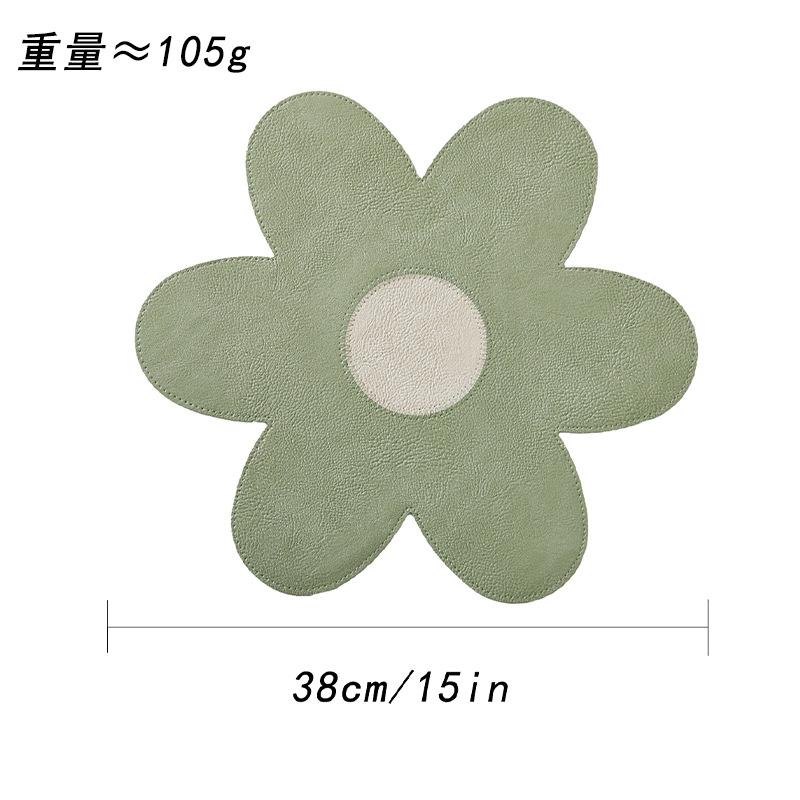 ins spring and summer explosion flower leather placemat thermal insulation waterproof oil-proof thermal insulation mat dining table mat petal coaster