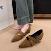 Elegant Women Flat Shoes Fashion Shallow Pointed Toe Mary Jane Shoes 2026 Spring Autumn Ladies Buckle Strap Commute Footwear