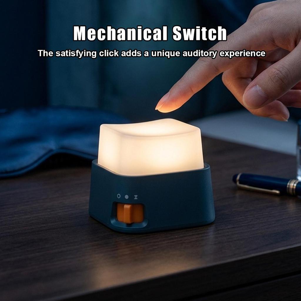 Mechanical Keyboard Button Night Light USB Rechargeable Dimmable Bedside Lamp Small Portable Nursery Sleep Light Room Atmosphere Decor