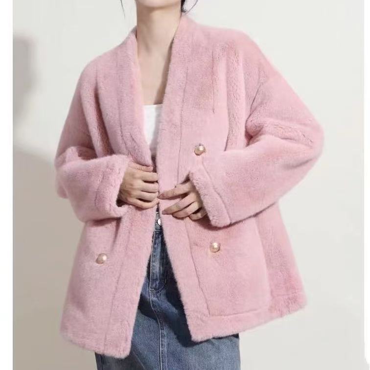 

Новая меховая куртка со встроенным светом, свободного кроя, короткая, с темпераментом, из искусственного меха норки, плюшевая, пушистая, модная, для зимней носки L Recommended 125--70 kg