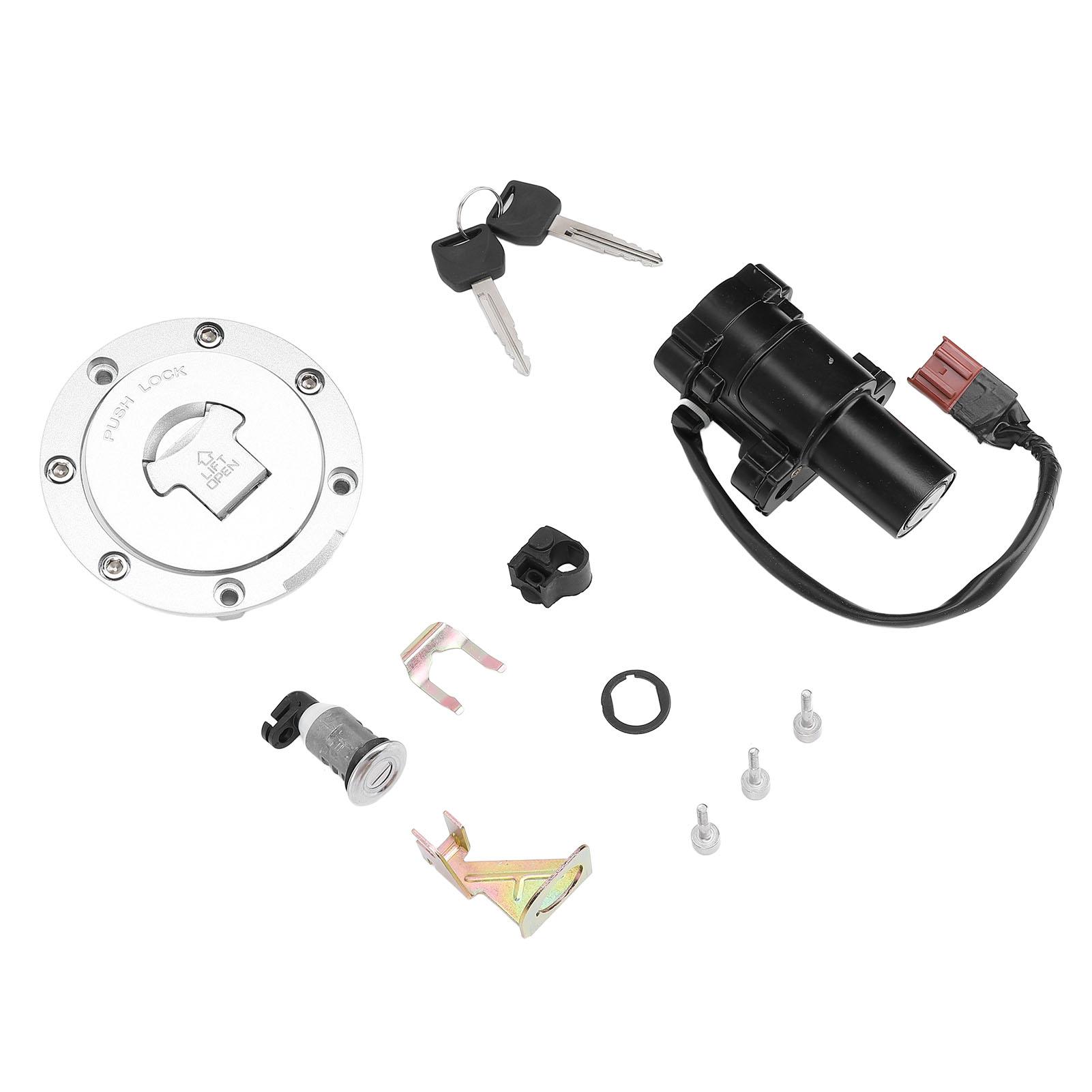 

Motorcycle Ignition Switch Seat Lock Fuel Gas Tank Cap Key Set 2 Wires Plug Replacement for CBR1000RR CBR600RR