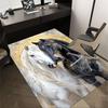 1PC White Horse Black Horse Non-Slip Floor Carpet Compatible for Office&Living Room&Dining room - Flat-Weave Machine- Soft & Pattern-E263