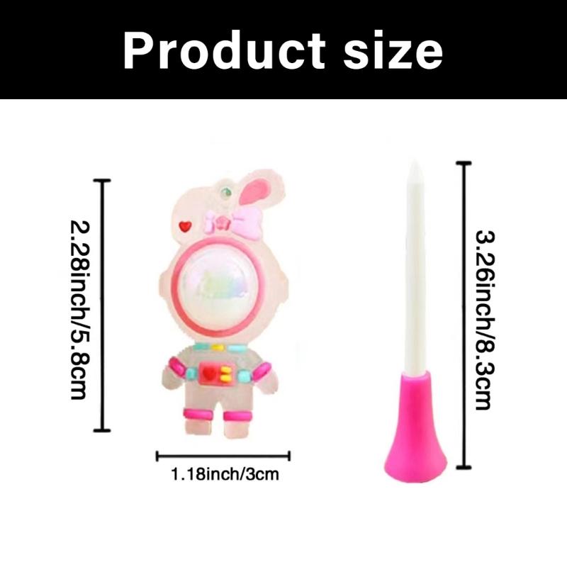 Golf Tees Flashing Light Cartoon Golf Rubber Tees Novelty Rabbits Shape Tees for Enhances Durability