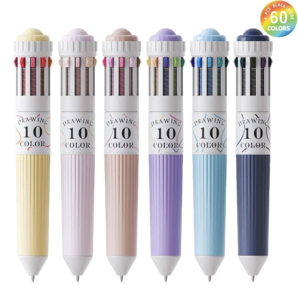3Pcs/Box 10 Color Ballpoint Pens 0.8mm Multicolor Pens Colored Pens  for Painting Study Marking