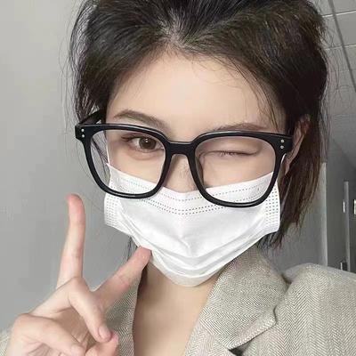 Anti-Blaulicht-Brille für Damen Retro Flacher Rahmen Normaler Brillenrahmen Leicht Bequem
