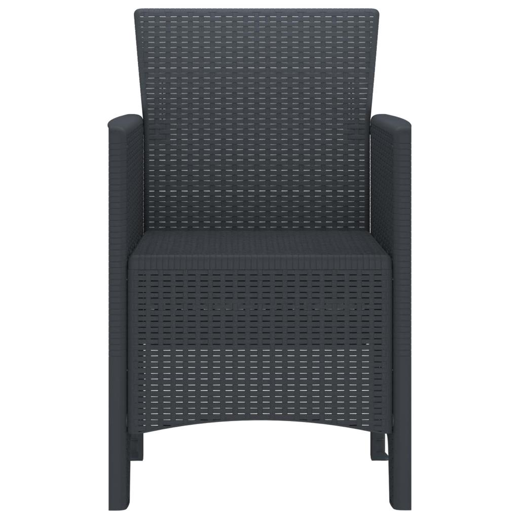 Garden Chair 2 pcs Anthracite Grey 53 x 49 x 85 cm Polypropylene