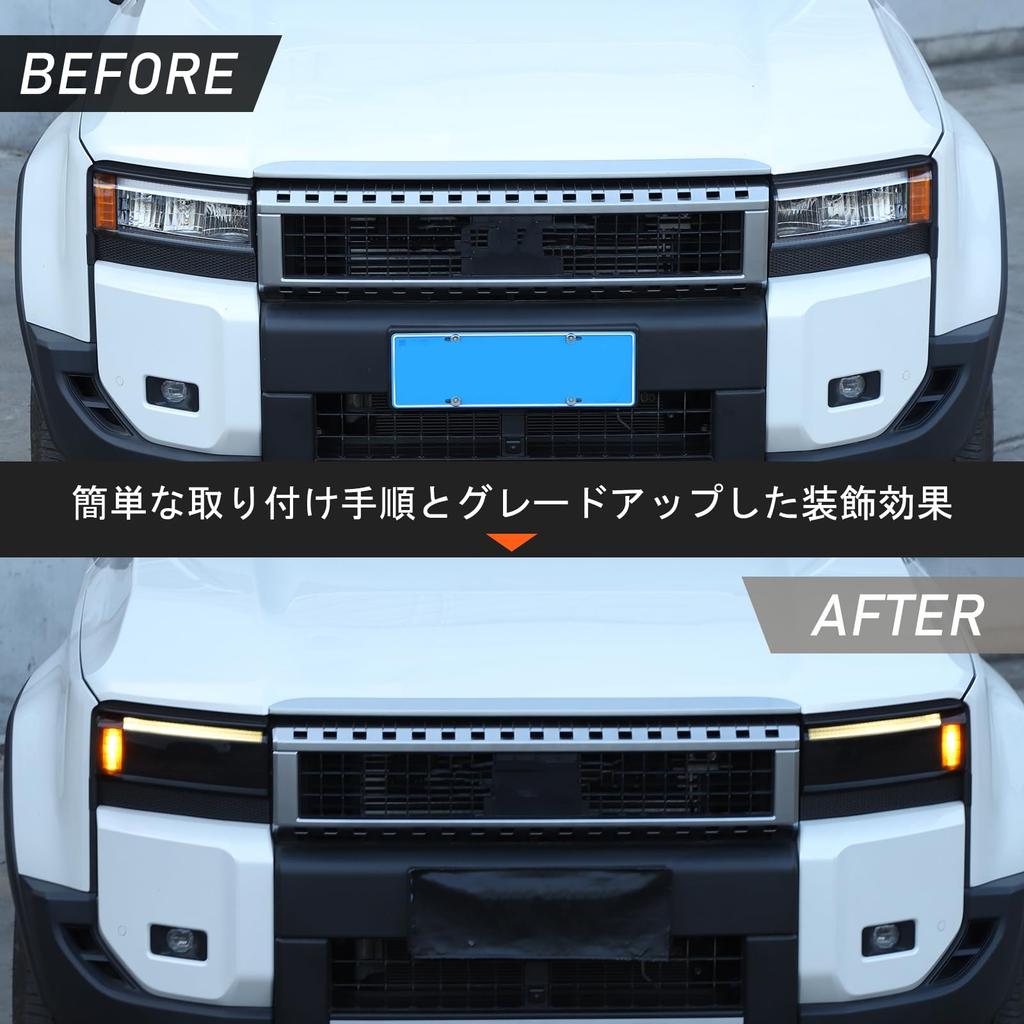 METYOUCAR Toyota Land Cruiser 250 Scheinwerfer Rauch Scheinwerfer Scheinwerfer ABS Klebstoff Einfach Außen Custom Set Quadratische Abdeckungen, Schalen, Paneele,