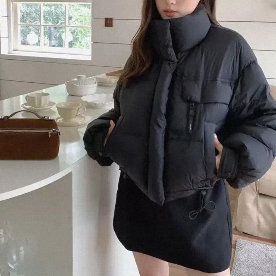 2025 Korean Style Stand-up Collar Petite White Duck Down Jacket for Women - Thickened Warm Winter Outerwear.