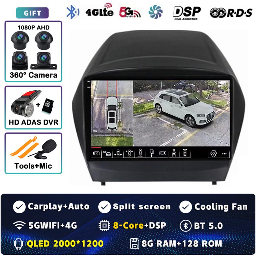 Android 14 Carplay Car Radio For Hyundai Tucson 2 LM IX35 2009 - 2015 Multimedia Video Player Navigation GPS Stereo 2Din DVD DSP