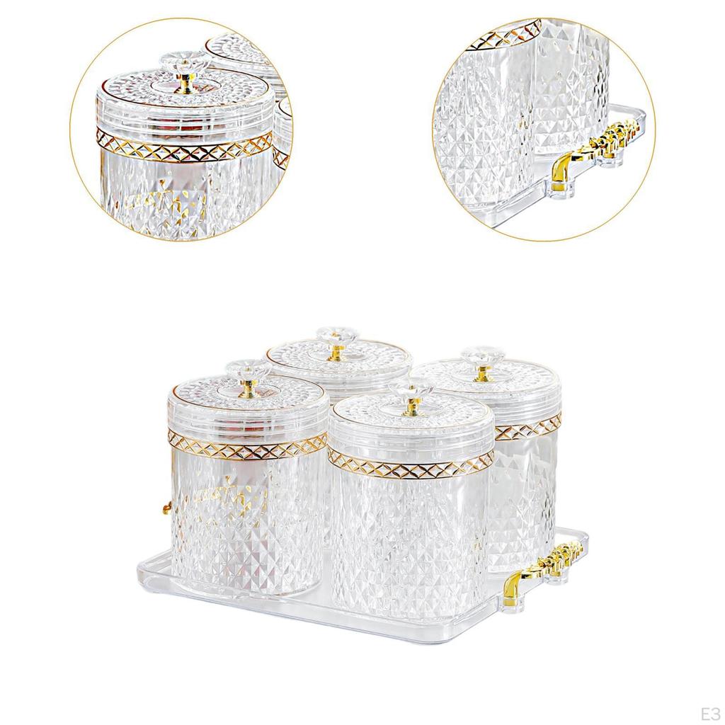 Food Storage Container Gadget Drawer Airtight Lid Tin Rack with Tray