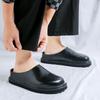 Płaskie Platformy Skórzane Muły Męskie Półbuty Dla Mężczyzn Kapcie Gruba Podeszwa Bez Pięty Casualowe Buty Pół-Wsuwane Mokasyny Męskie Klapki