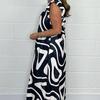 GMXIA Summer Women's Lace-up Lotus Sleeve Wide Leg Trousers Printed Casual Jumpsuit Women