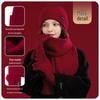 JIUMU Women's Pure Wool Scarf Hat Gloves 3-Piece Gift Set